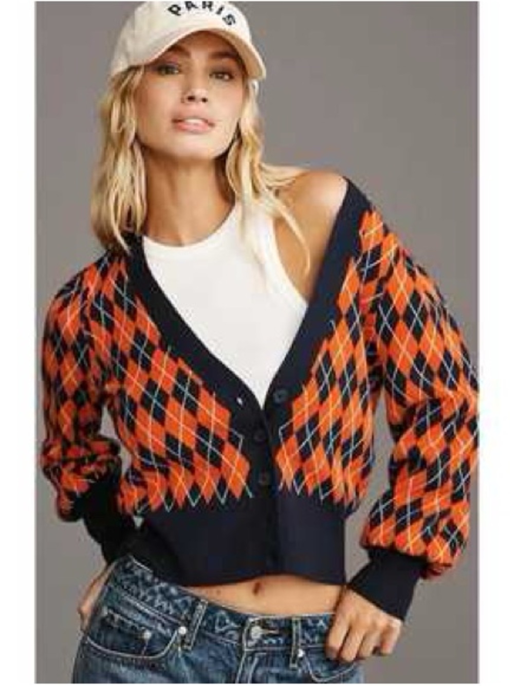 Maeve | Argyle Cardigan, M